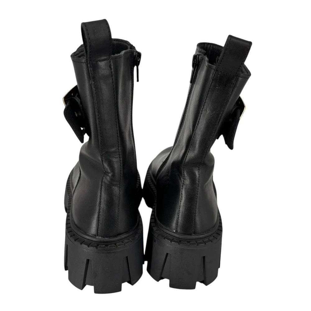 Steve Madden Sameera Boots Lug Sole Womens 6.5 Bikercore